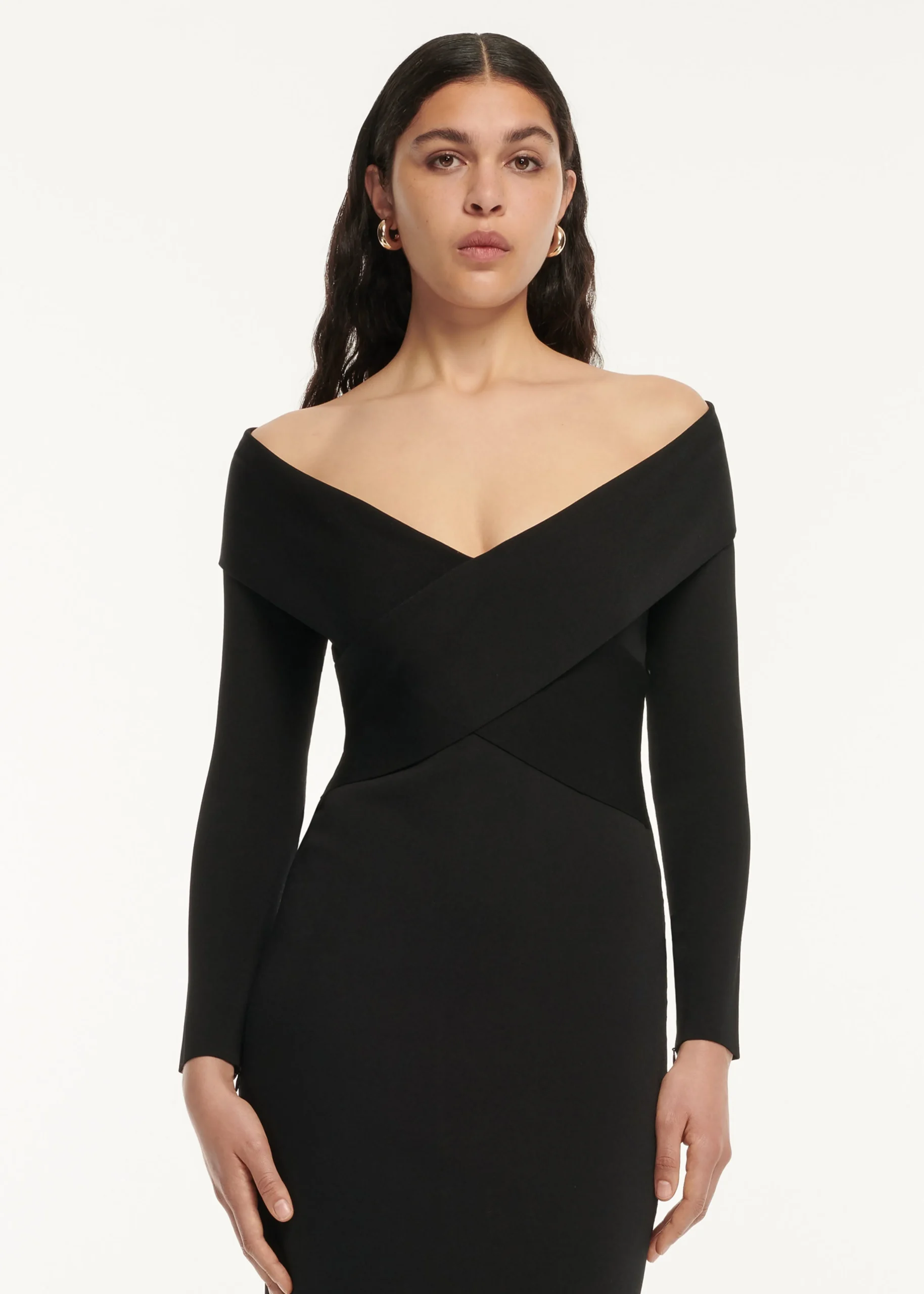 Ready To Wear|Ready To Wear|Ready To Wear Roland Mouret Long Sleeve Flat Knit Midi Dress