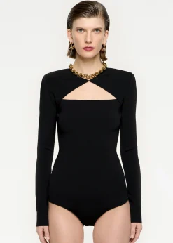 Ready To Wear|Ready To Wear Roland Mouret Long Sleeve Knit Bodysuit Black