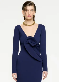 Ready To Wear|Ready To Wear Roland Mouret Long Sleeve Knit Maxi Dress Navy