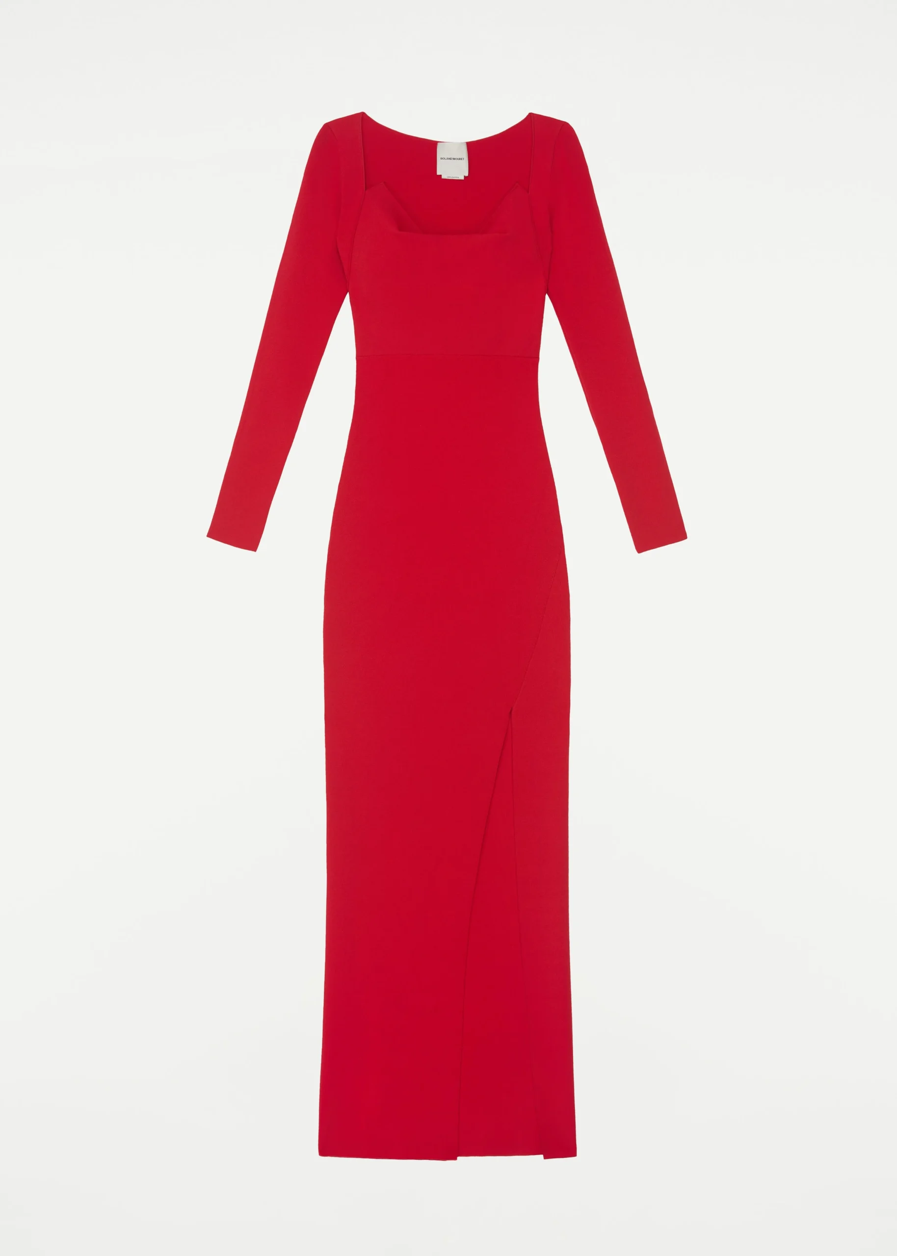Ready To Wear|Ready To Wear|Ready To Wear Roland Mouret Long Sleeve Knit Maxi Dress Red