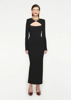 Ready To Wear|Ready To Wear|Ready To Wear Roland Mouret Long Sleeve Knit Midi Dress Black