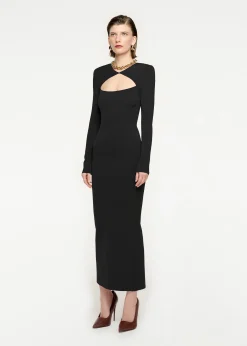 Ready To Wear|Ready To Wear|Ready To Wear Roland Mouret Long Sleeve Knit Midi Dress Black