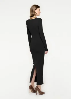 Ready To Wear|Ready To Wear|Ready To Wear Roland Mouret Long Sleeve Knit Midi Dress Black