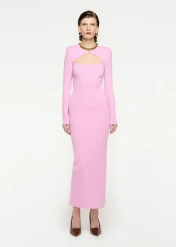 Ready To Wear|Ready To Wear|Ready To Wear Roland Mouret Long Sleeve Knit Midi Dress Pink