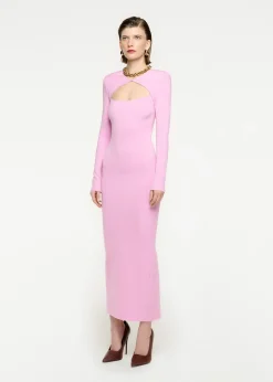 Ready To Wear|Ready To Wear|Ready To Wear Roland Mouret Long Sleeve Knit Midi Dress Pink