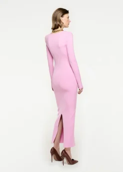 Ready To Wear|Ready To Wear|Ready To Wear Roland Mouret Long Sleeve Knit Midi Dress Pink