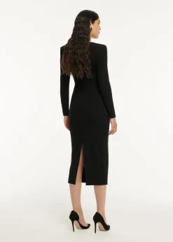 Ready To Wear|Ready To Wear Roland Mouret Long Sleeve Moon Stretch Cady Midi Dress