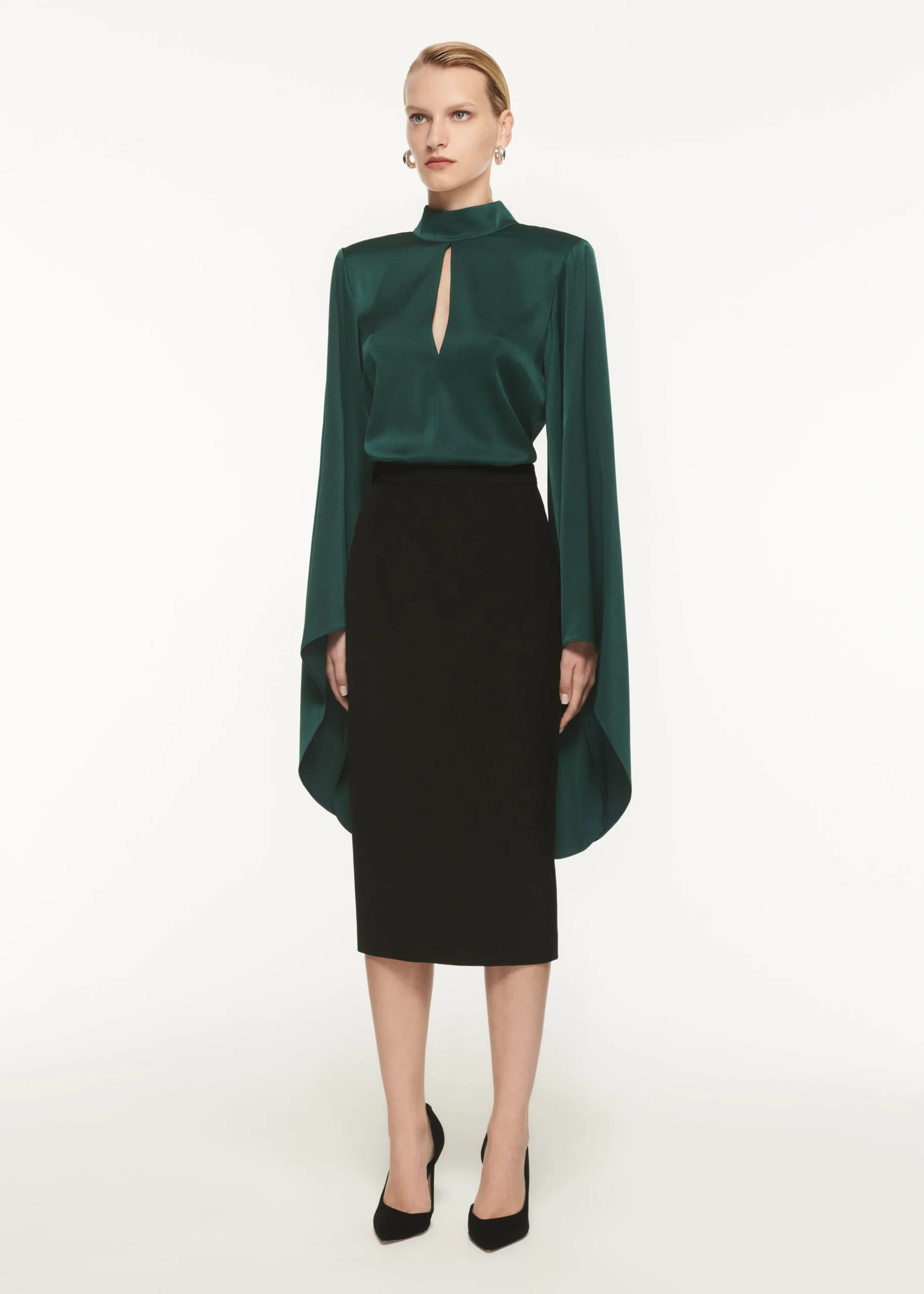 Ready To Wear|Ready To Wear Roland Mouret Long Sleeve Satin Crepe Top