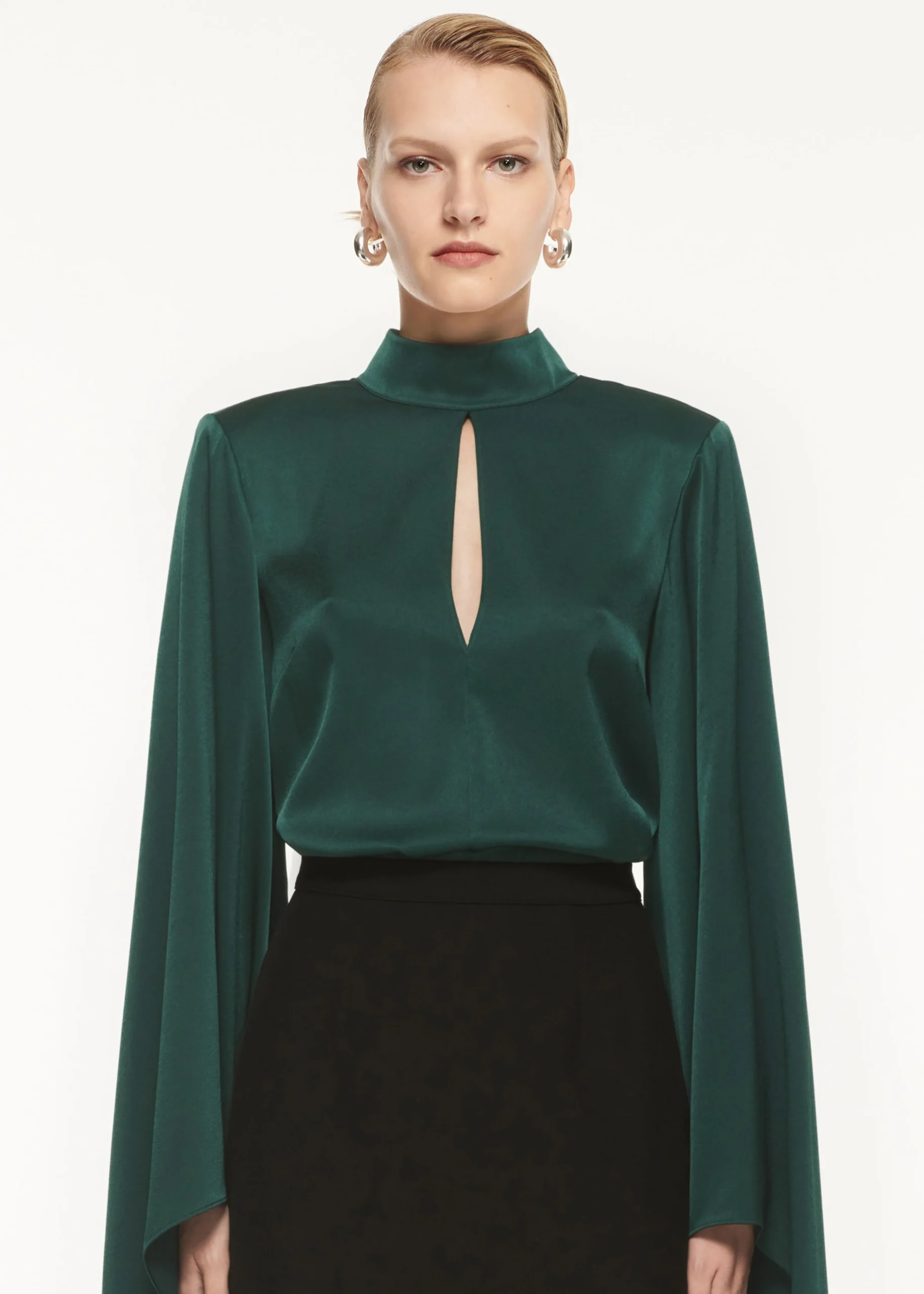 Ready To Wear|Ready To Wear Roland Mouret Long Sleeve Satin Crepe Top
