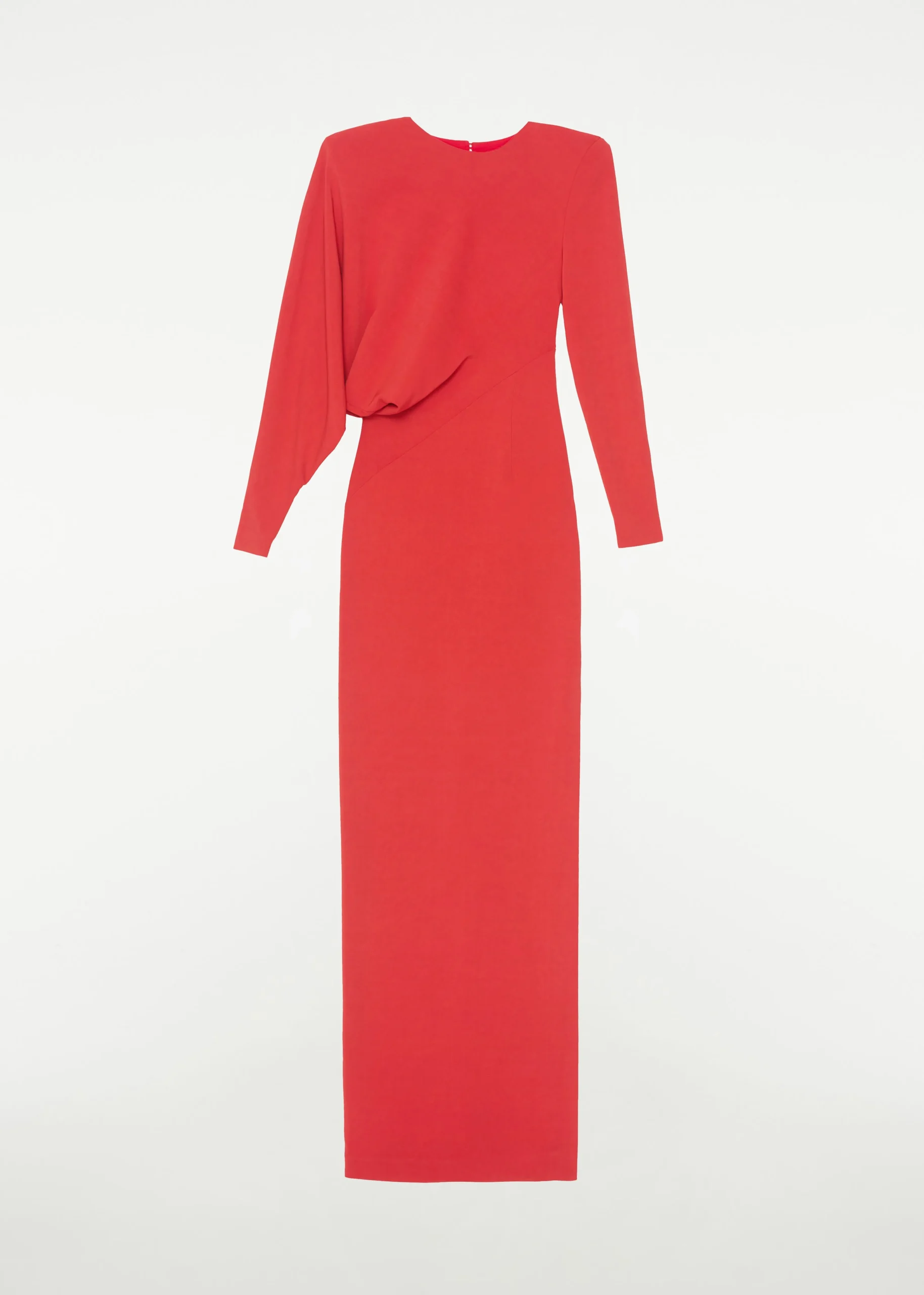 Ready To Wear|Ready To Wear Roland Mouret Long Sleeve Stretch Cady Maxi Dress Red
