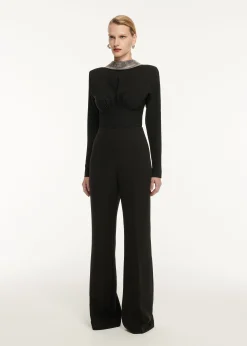 Ready To Wear|Ready To Wear Roland Mouret Long Sleeve Stretch Cady Embellished Top