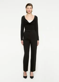 Ready To Wear|Ready To Wear Roland Mouret Long Sleeve Stretch Cady Top Monochrome