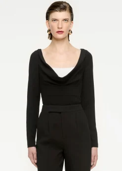 Ready To Wear|Ready To Wear Roland Mouret Long Sleeve Stretch Cady Top Monochrome