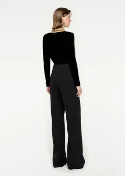 Ready To Wear|Ready To Wear Roland Mouret Long Sleeve Velvet Top Black