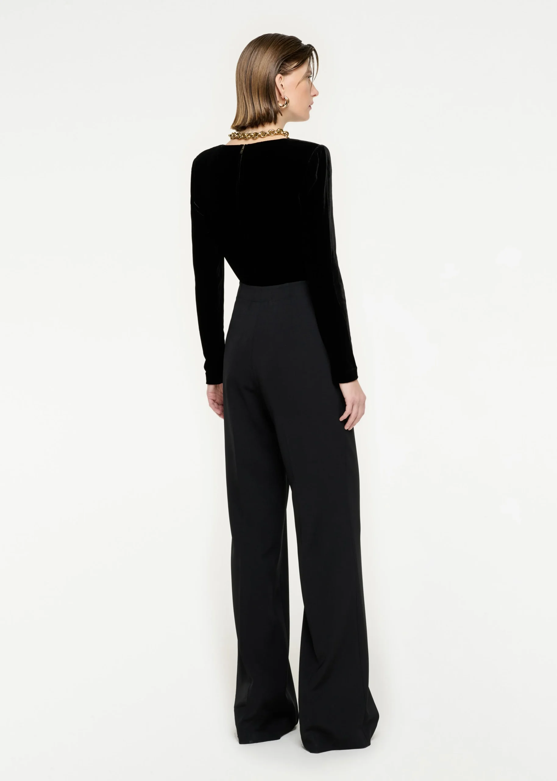Ready To Wear|Ready To Wear Roland Mouret Long Sleeve Velvet Top Black