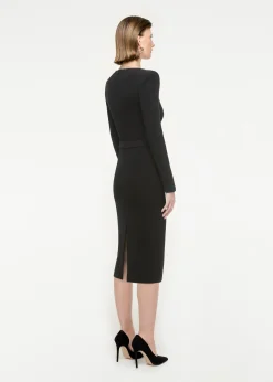 Ready To Wear|Ready To Wear Roland Mouret Long Sleeve Wool Crepe Top Black