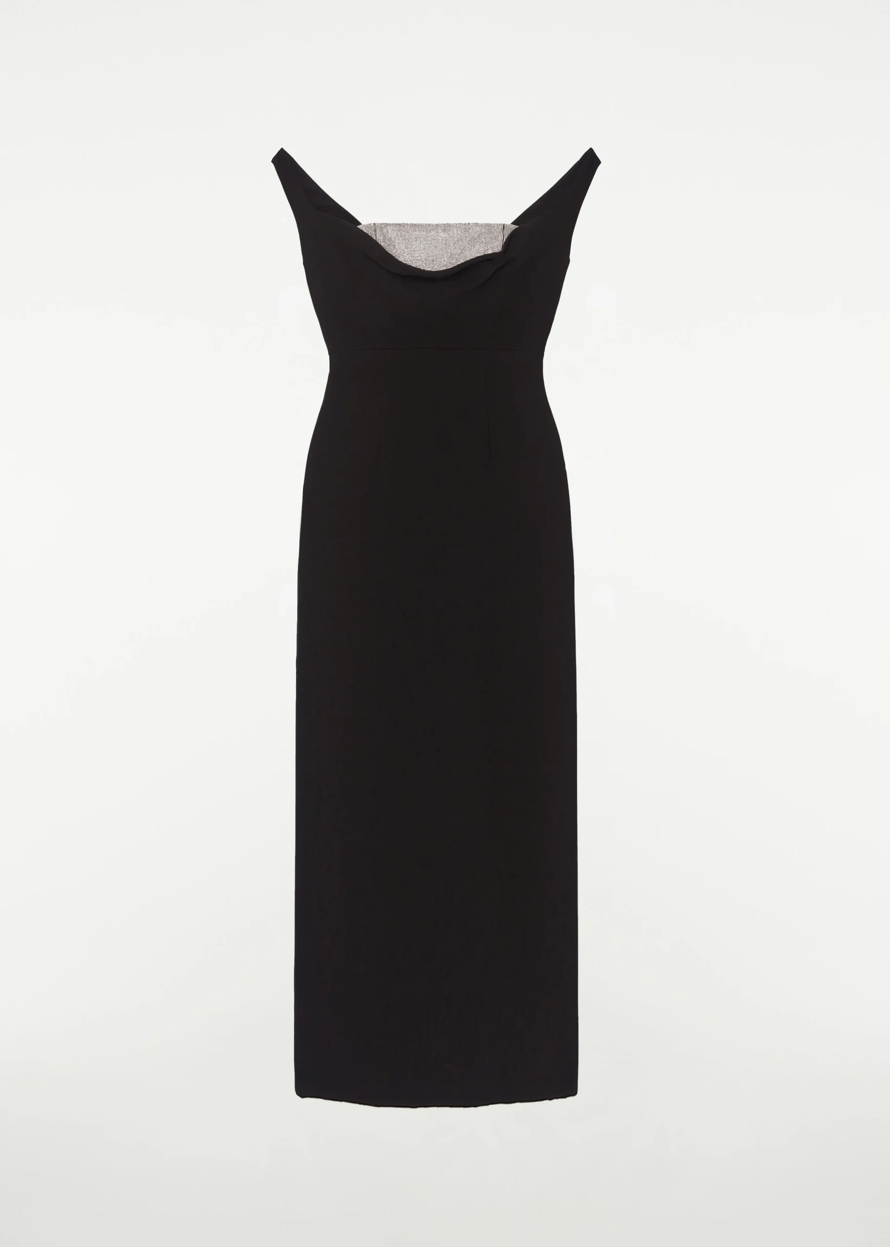 Ready To Wear|Ready To Wear Roland Mouret Off Shoulder Silk Wool Diamante Midi Dress Black