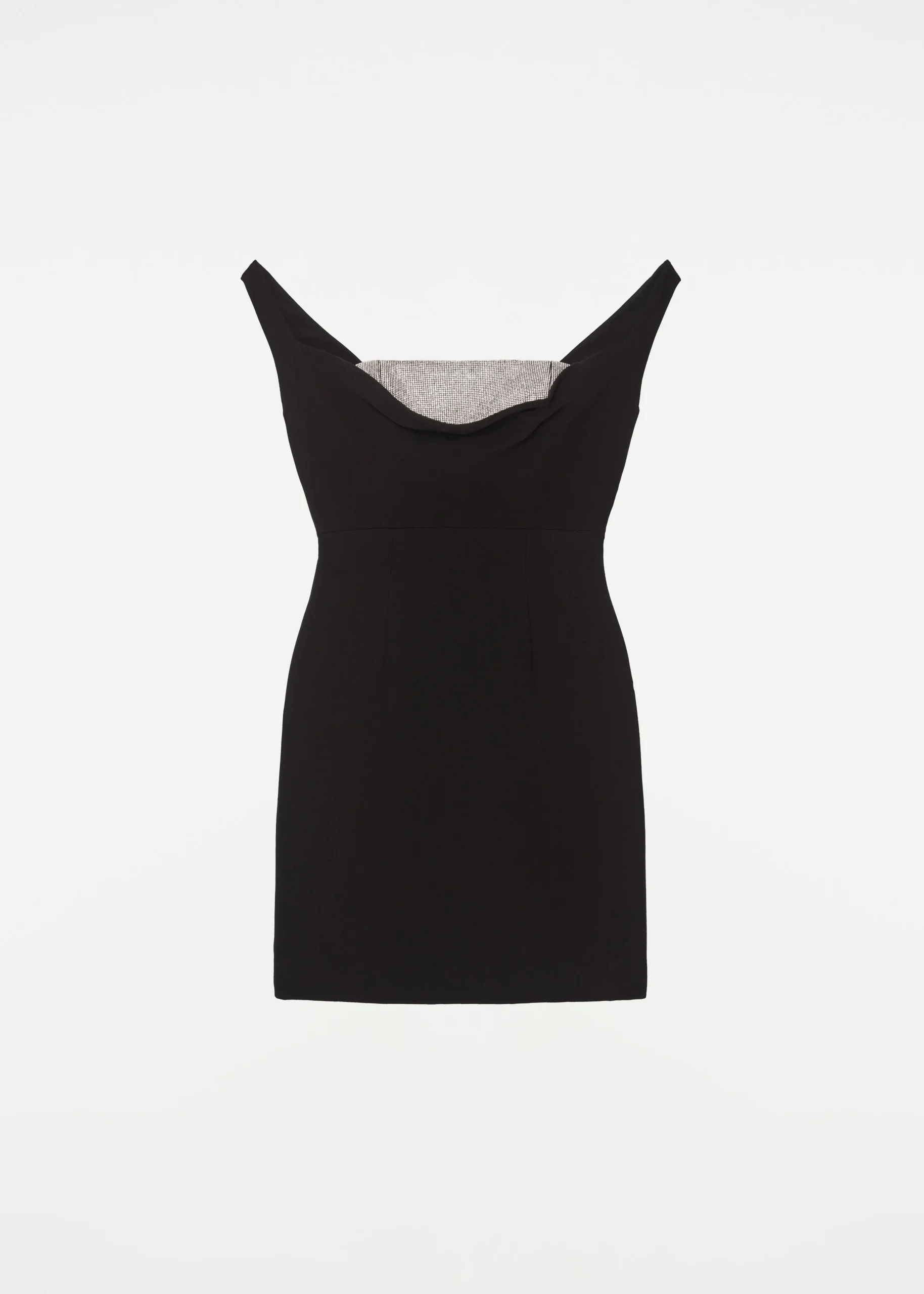 Ready To Wear|Ready To Wear Roland Mouret Off Shoulder Silk Wool Diamante Mini Dress Black