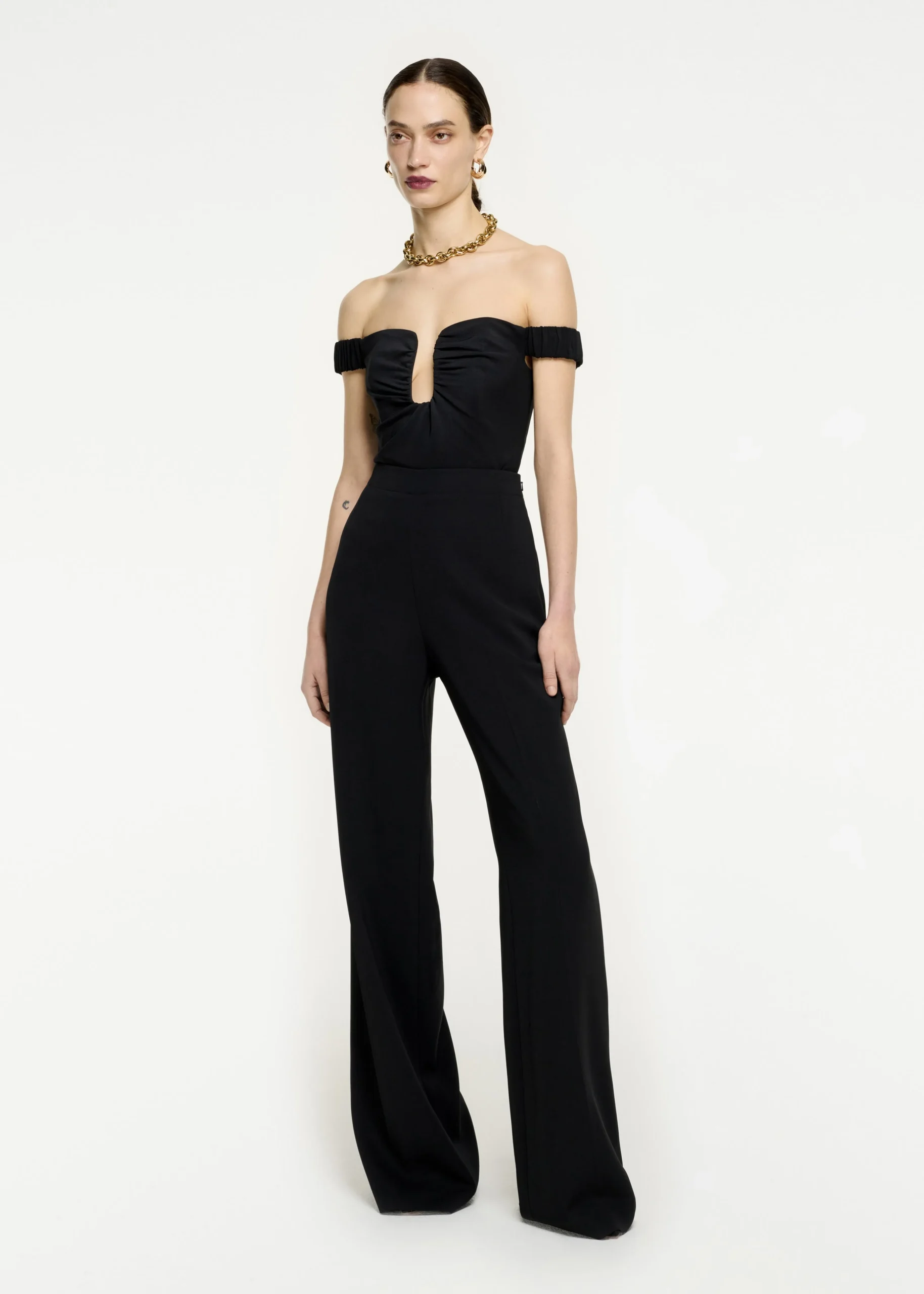Ready To Wear|Ready To Wear Roland Mouret Off The Shoulder Stretch Cady Top Black