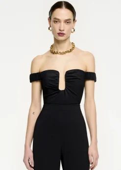 Ready To Wear|Ready To Wear Roland Mouret Off The Shoulder Stretch Cady Top Black
