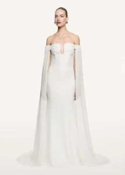 Ready To Wear|Ready To Wear|Ready To Wear Roland Mouret Off The Shoulder Stretch Cady Gown White