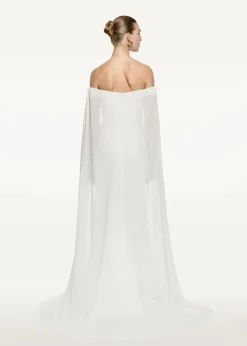 Ready To Wear|Ready To Wear|Ready To Wear Roland Mouret Off The Shoulder Stretch Cady Gown White