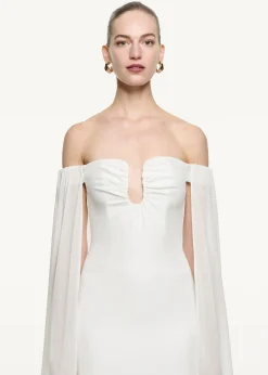 Ready To Wear|Ready To Wear|Ready To Wear Roland Mouret Off The Shoulder Stretch Cady Gown White