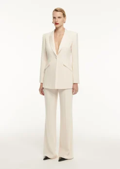 Ready To Wear|Ready To Wear Roland Mouret Satin Crepe Trouser Cream