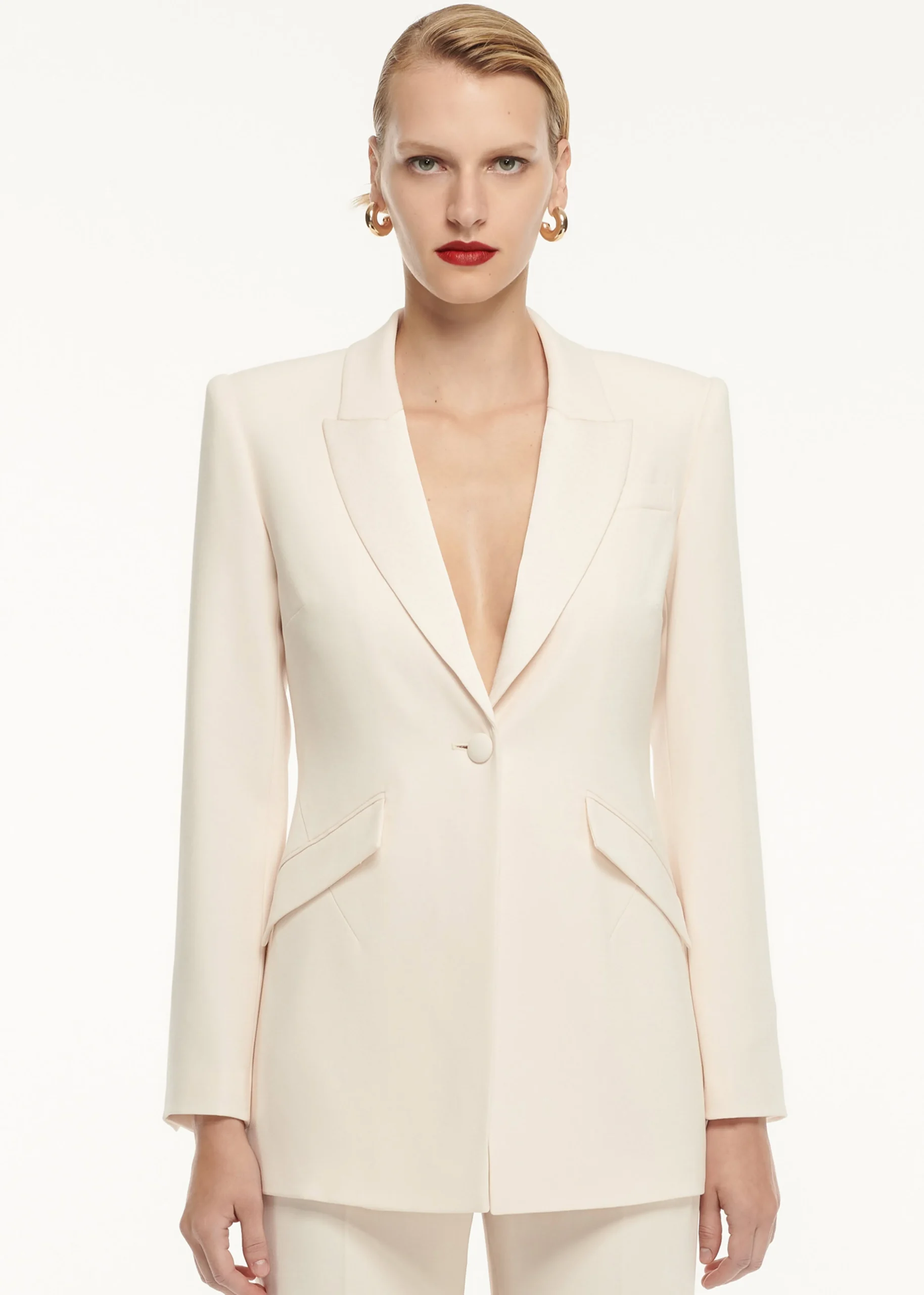 Ready To Wear|Ready To Wear Roland Mouret Satin Crepe Trouser Cream