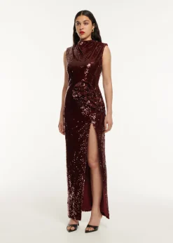 Ready To Wear Roland Mouret Sequin Drape Maxi Dress
