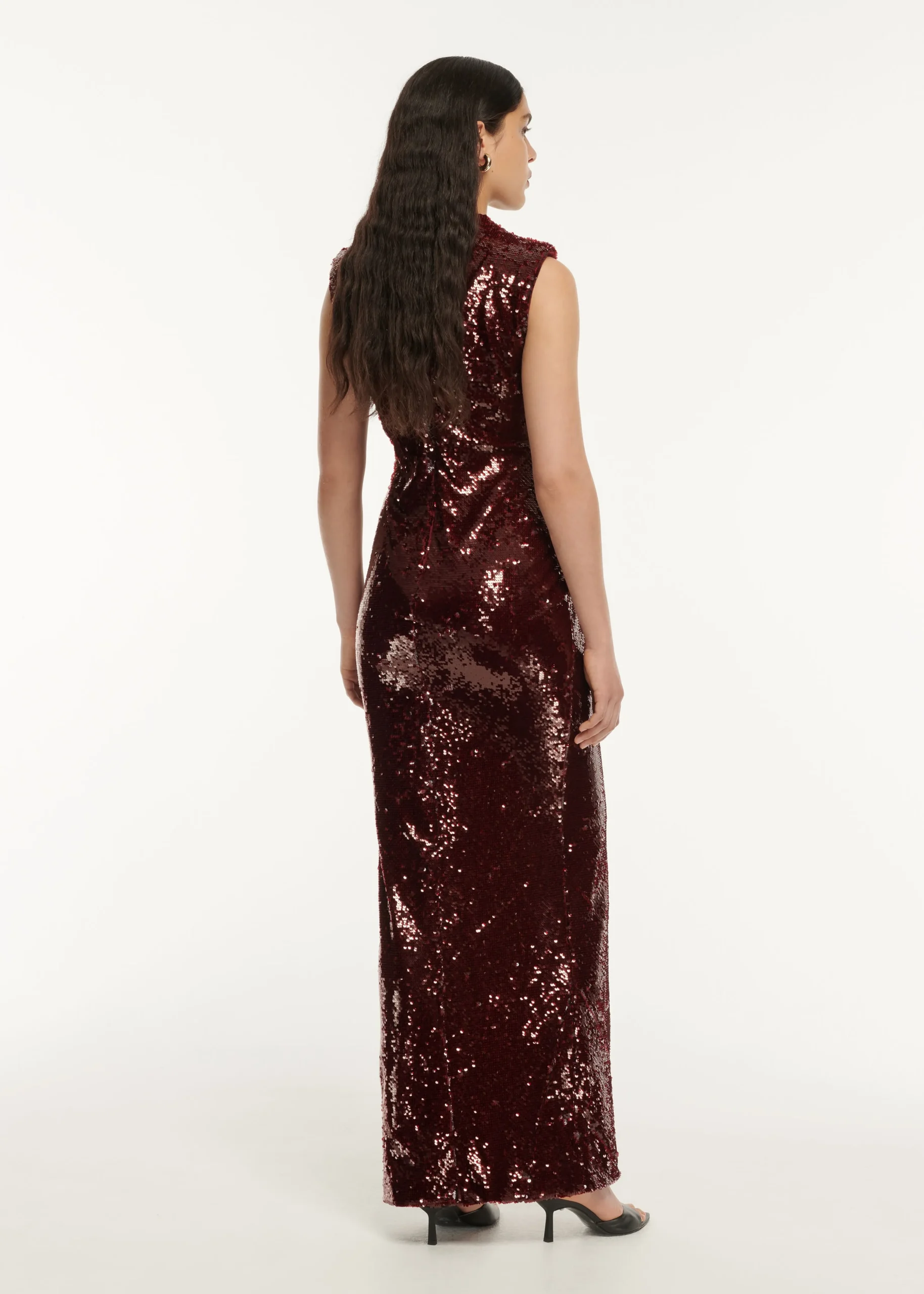 Ready To Wear Roland Mouret Sequin Drape Maxi Dress