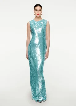 Ready To Wear|Ready To Wear Roland Mouret Sequin Maxi Dress Blue