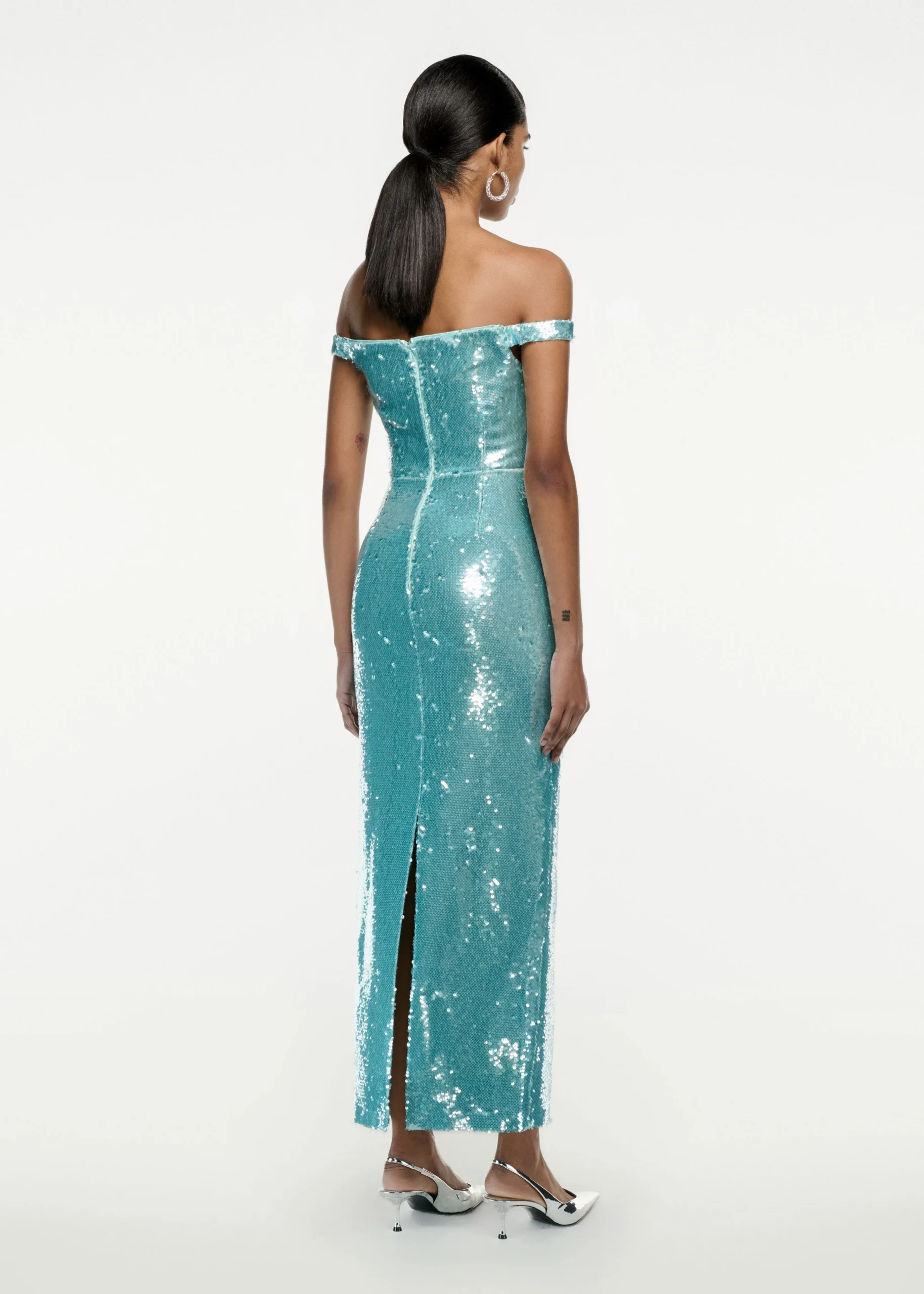 Ready To Wear|Ready To Wear Roland Mouret Sequin Midi Dress Blue