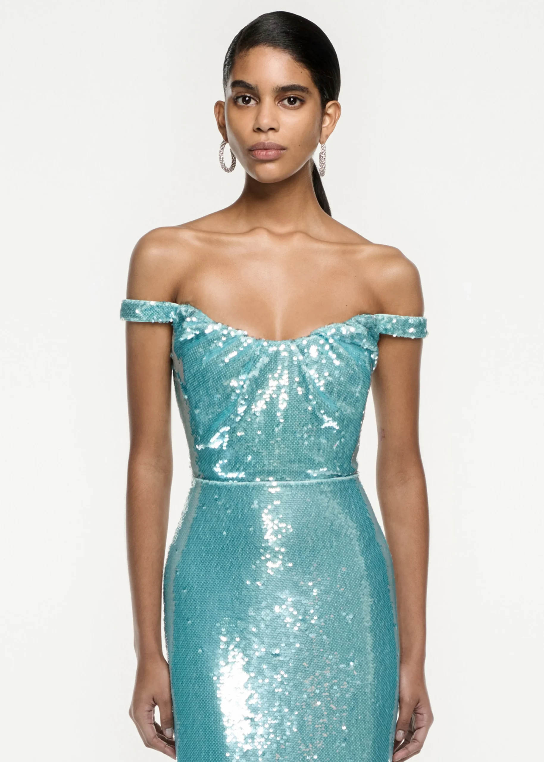 Ready To Wear|Ready To Wear Roland Mouret Sequin Midi Dress Blue
