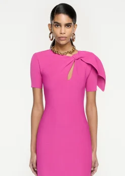 Ready To Wear|Ready To Wear|Ready To Wear Roland Mouret Short Sleeve Knit Midi Dress Pink