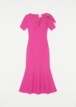 Ready To Wear|Ready To Wear|Ready To Wear Roland Mouret Short Sleeve Knit Midi Dress Pink