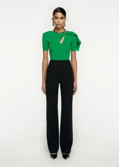 Ready To Wear|Ready To Wear|Ready To Wear Roland Mouret Short Sleeve Knit Top Green