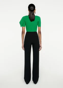 Ready To Wear|Ready To Wear|Ready To Wear Roland Mouret Short Sleeve Knit Top Green