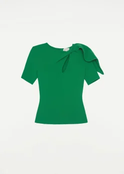Ready To Wear|Ready To Wear|Ready To Wear Roland Mouret Short Sleeve Knit Top Green