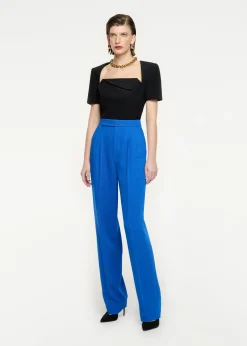 Ready To Wear|Ready To Wear Roland Mouret Short Sleeve Wool Crepe Top Black