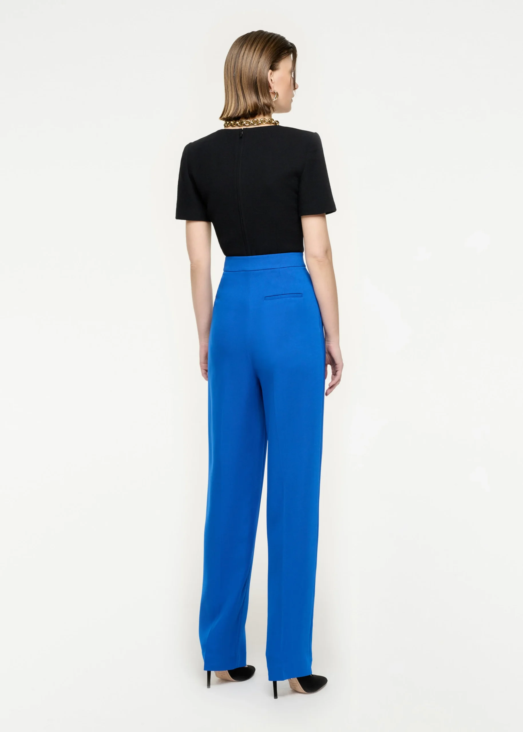 Ready To Wear|Ready To Wear Roland Mouret Short Sleeve Wool Crepe Top Black