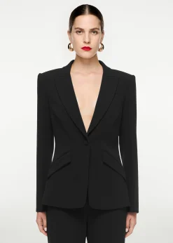 Ready To Wear|Ready To Wear|Ready To Wear Roland Mouret Single Breasted Stretch Cady Blazer Black