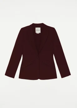 Ready To Wear|Ready To Wear|Ready To Wear Roland Mouret Single Breasted Stretch Cady Blazer Maroon