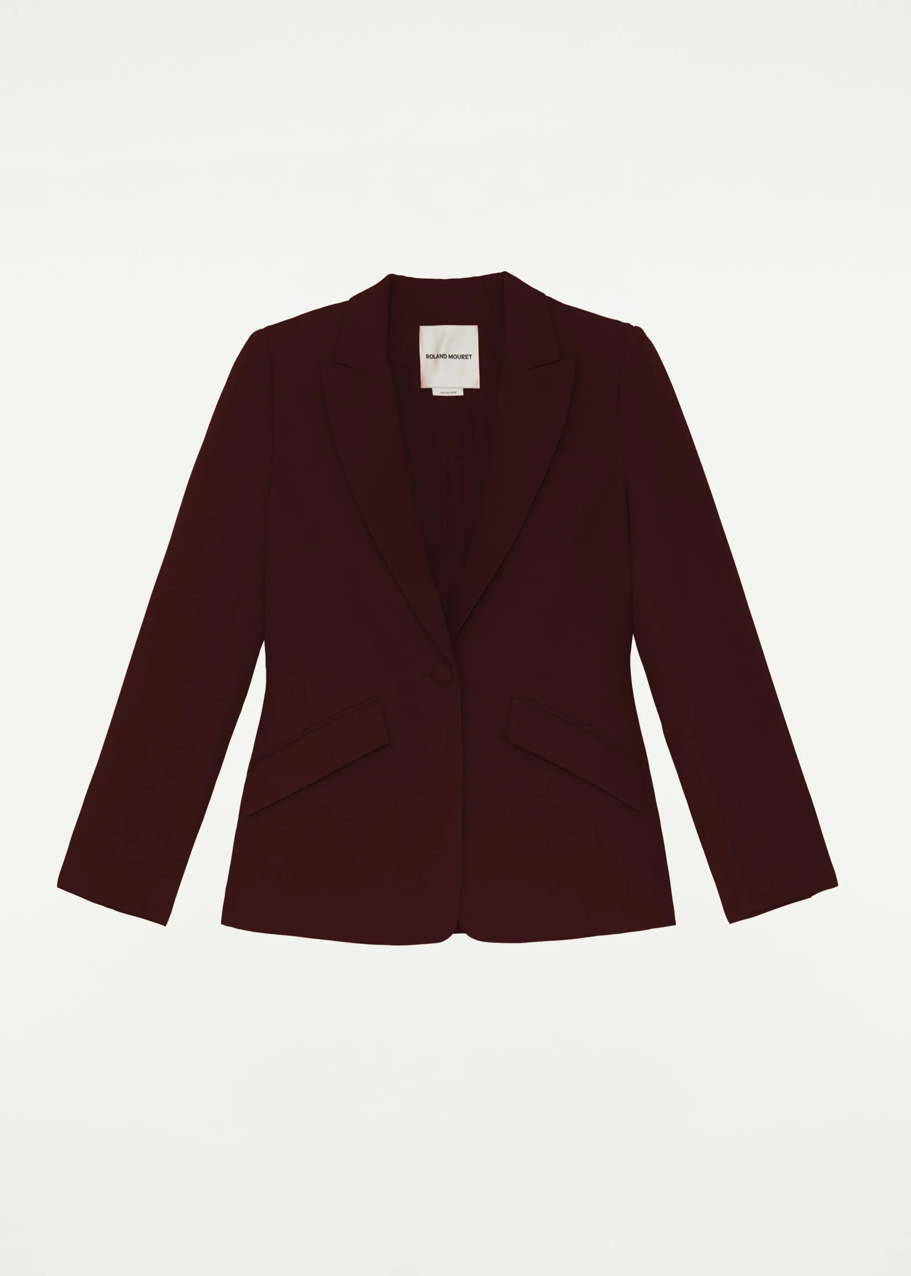 Ready To Wear|Ready To Wear|Ready To Wear Roland Mouret Single Breasted Stretch Cady Blazer Maroon