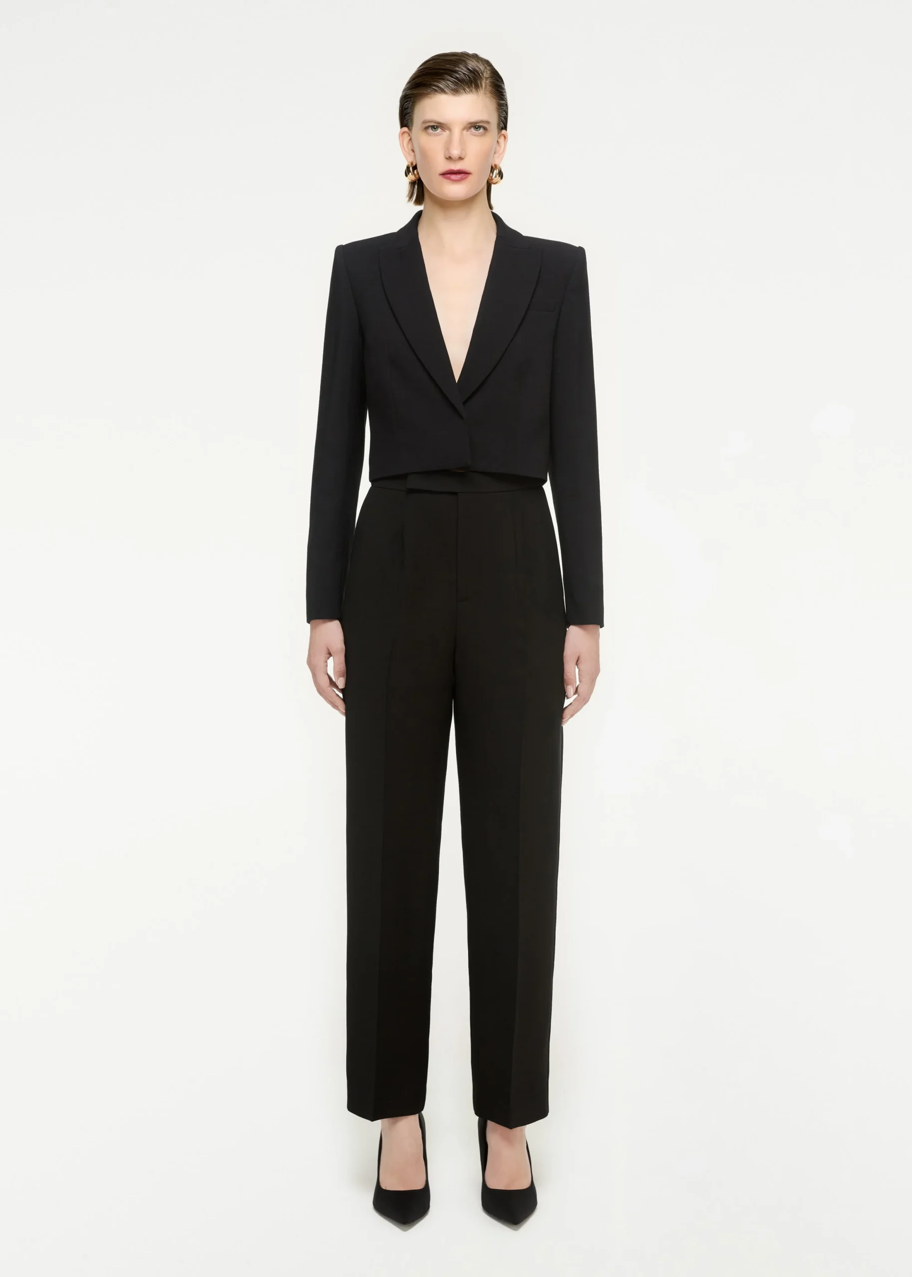 Ready To Wear|Ready To Wear|Ready To Wear Roland Mouret Straight Cut Wool Silk Trouser Black
