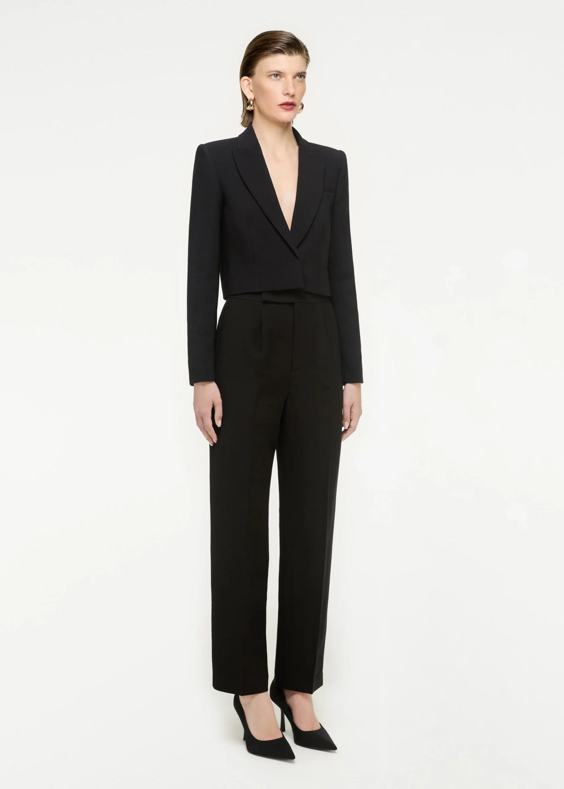 Ready To Wear|Ready To Wear|Ready To Wear Roland Mouret Straight Cut Wool Silk Trouser Black