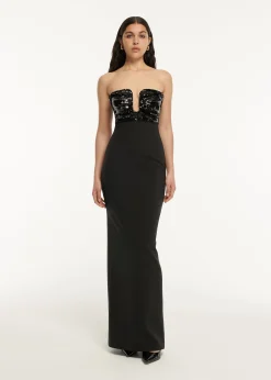 Ready To Wear Roland Mouret Strapless Embellished Maxi Dress