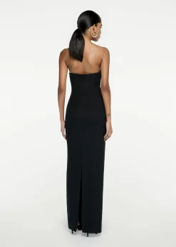 Ready To Wear|Ready To Wear Roland Mouret Strapless Silk Wool Diamante Maxi Dress Black