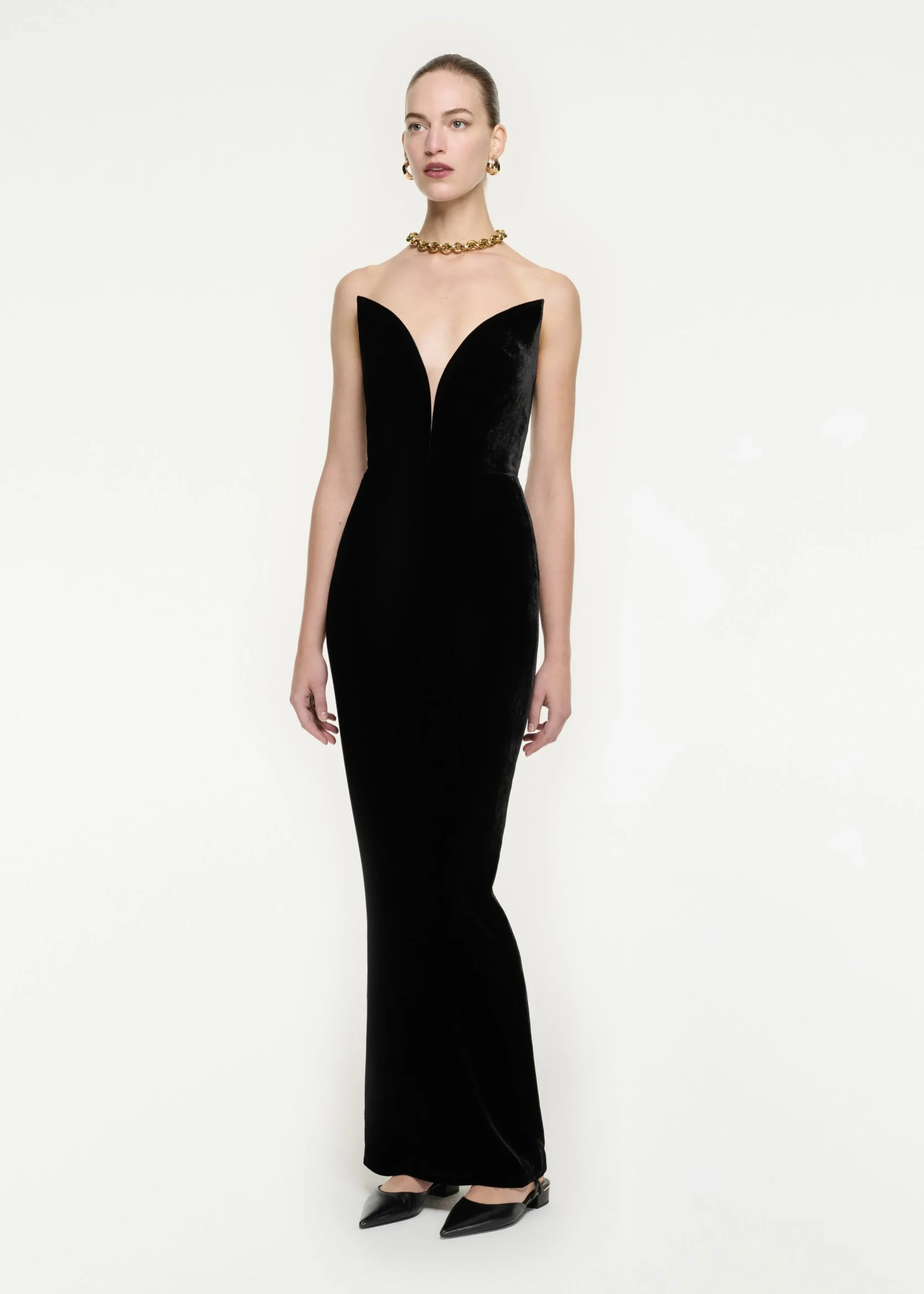 Ready To Wear|Ready To Wear Roland Mouret Strapless Velvet Gown Black