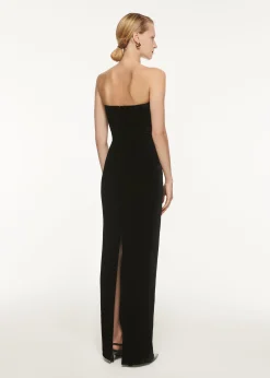 Ready To Wear|Ready To Wear Roland Mouret Strapless Velvet Peplum Gown